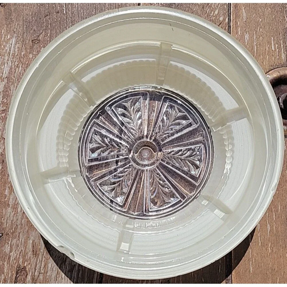 Glass Shade Diffuser Clear Frosted Art Deco 6 3/8